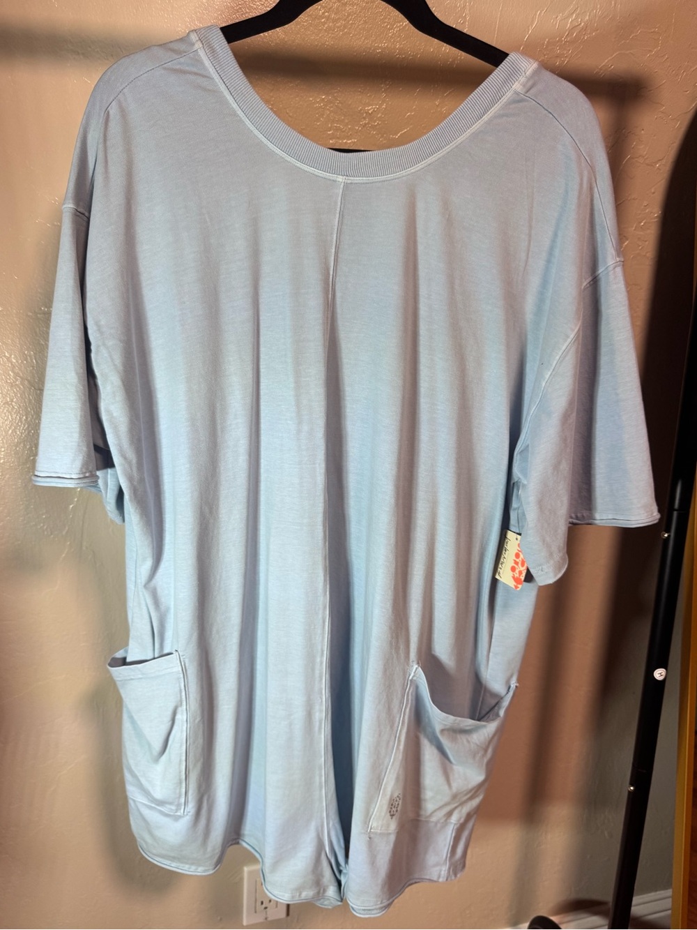 Free People FP Movement Hot Shot Tee Romper NWT Size L Steel Blue - Picture 2 of 5